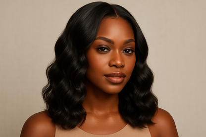 14INCH BODYWAVE WIG ON A BLACK GIRL 
